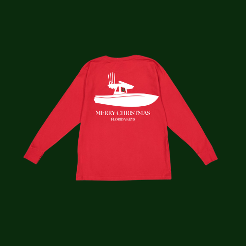 Kids Christmas Wreath Boat Long Sleeve Tee