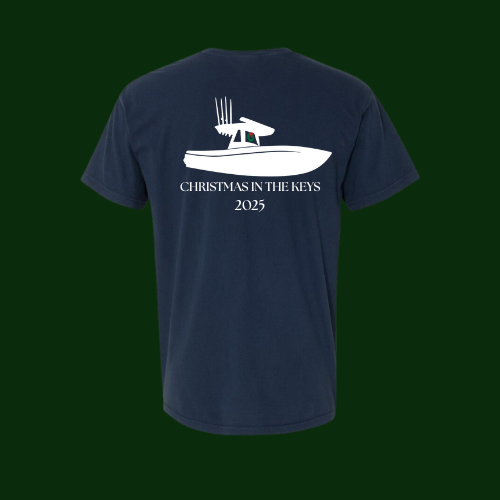 Christmas in The Keys Wreath Boat T-Shirt