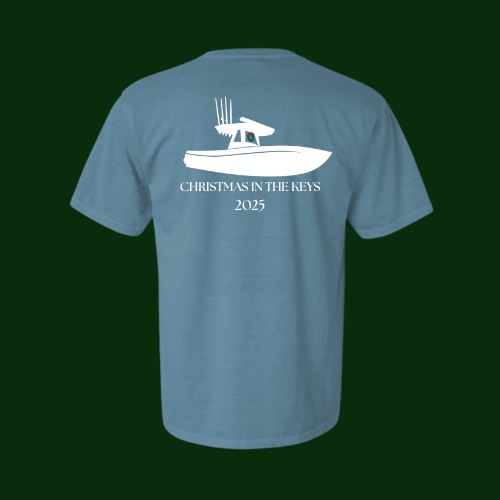 Christmas in The Keys Wreath Boat T-Shirt