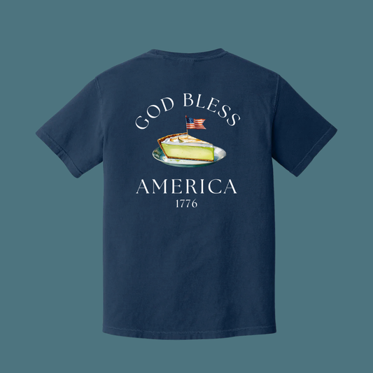 Youth Key Lime God Bless America Patriotic Tee