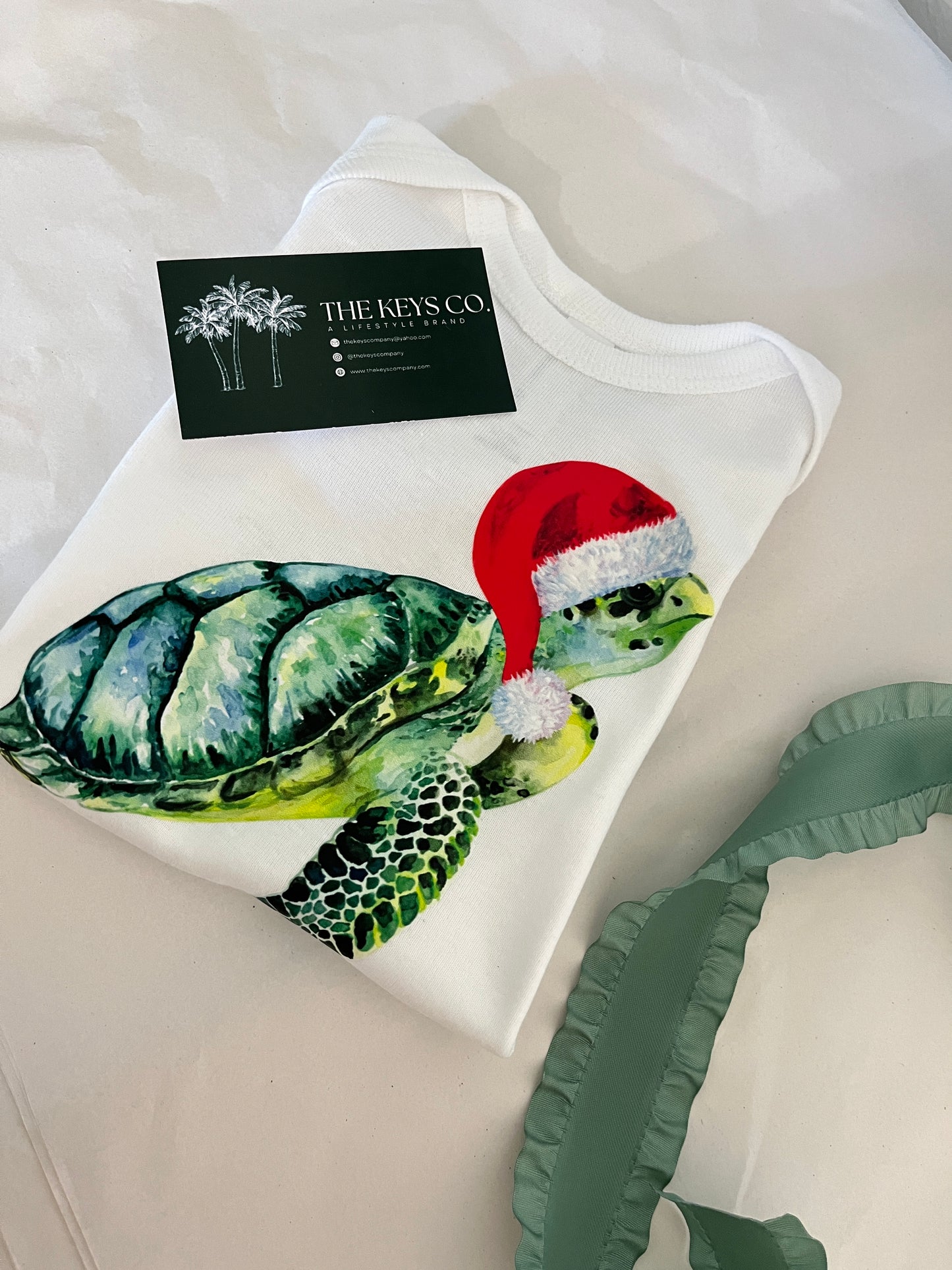 Kids Santa Sea Turtle Bodysuit +Tee