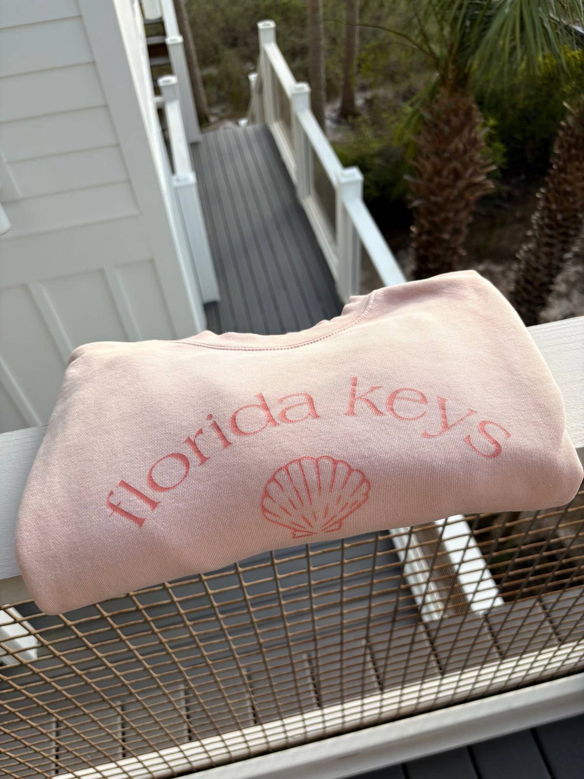 Florida Keys Pink Seashell Crewneck