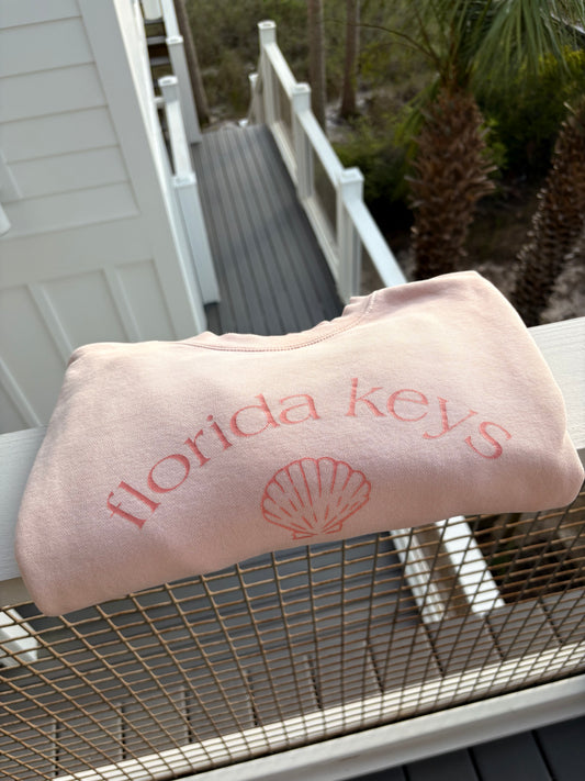 Florida Keys Pink Seashell Crewneck