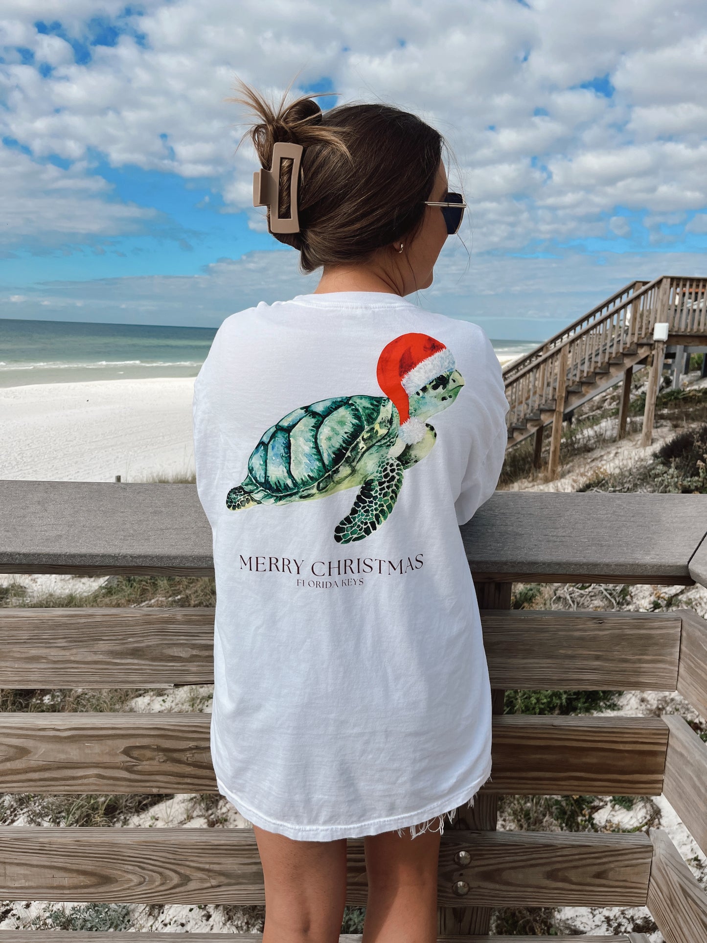 Christmas in The Keys Turtle Pocket Tee