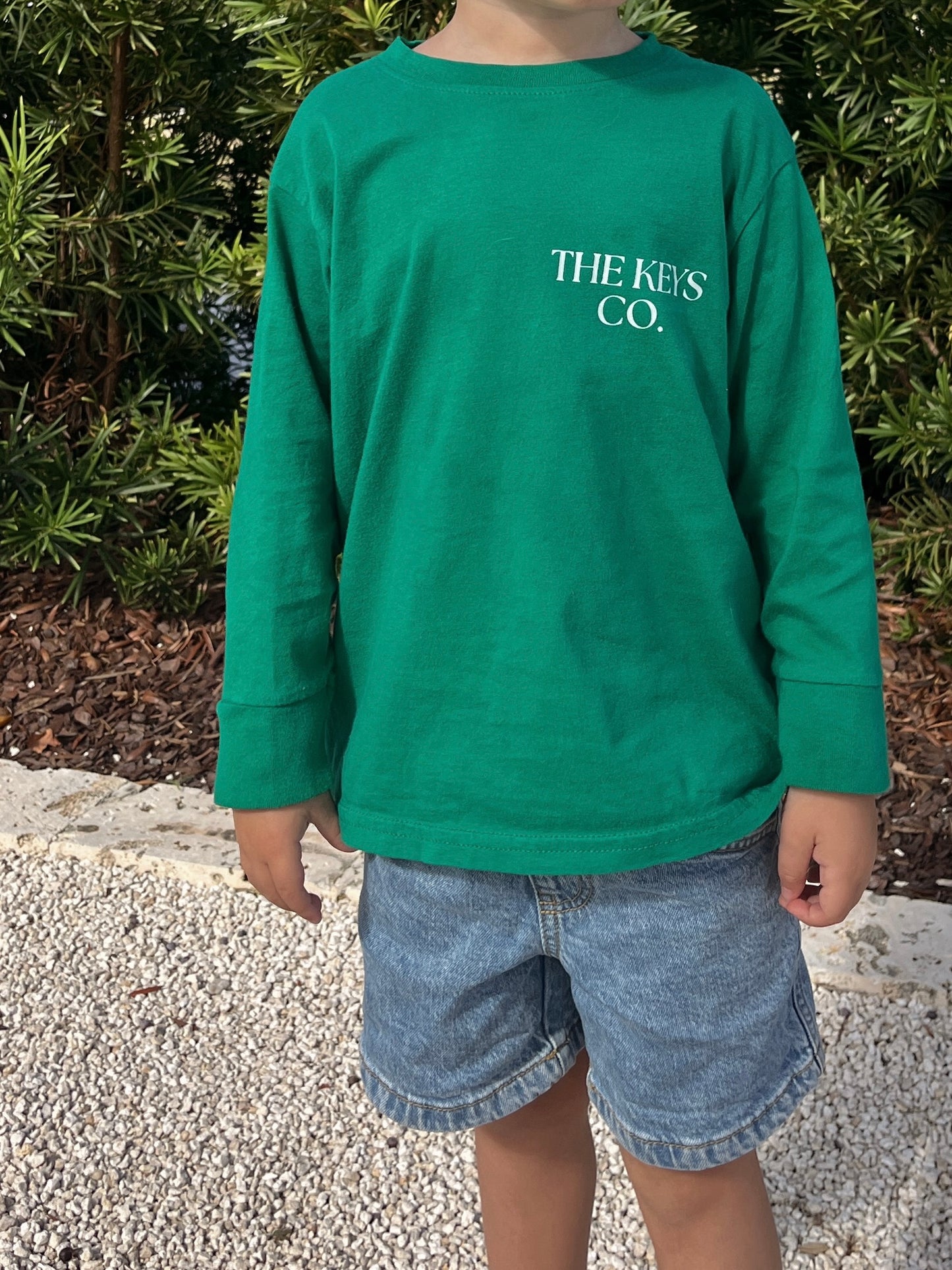 Kids Christmas Wreath Boat Long Sleeve Tee