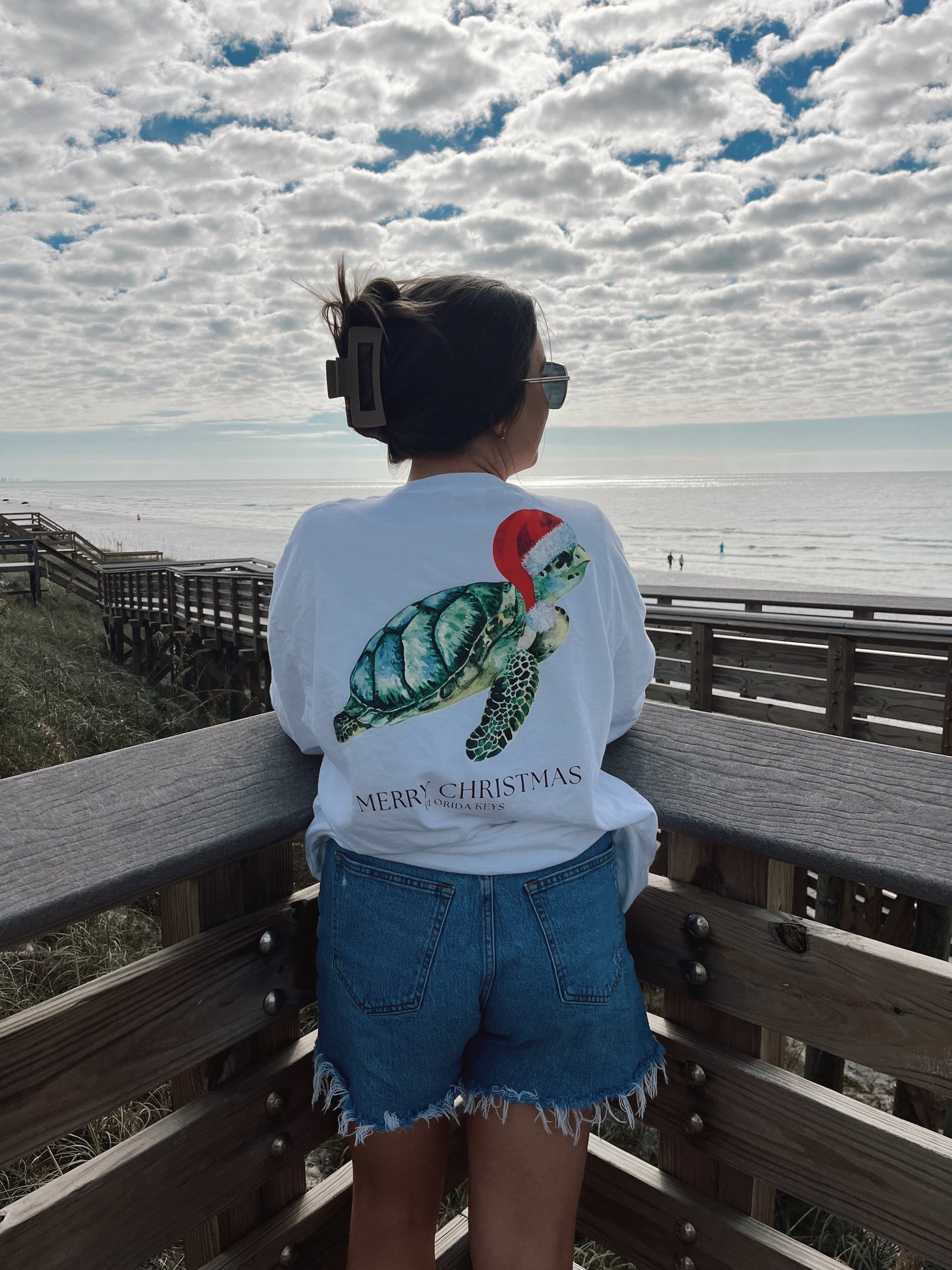 Christmas in The Keys Turtle Pocket Tee