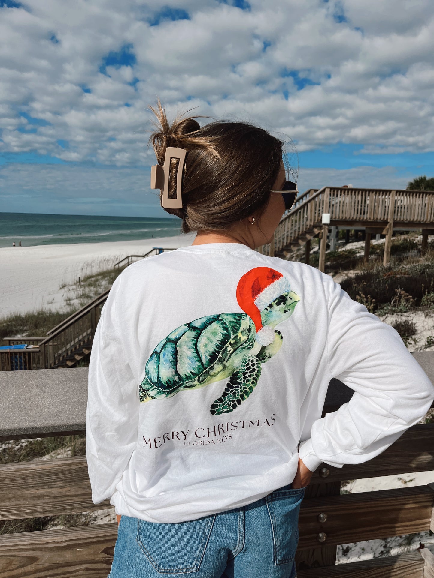 Christmas in The Keys Turtle Pocket Tee