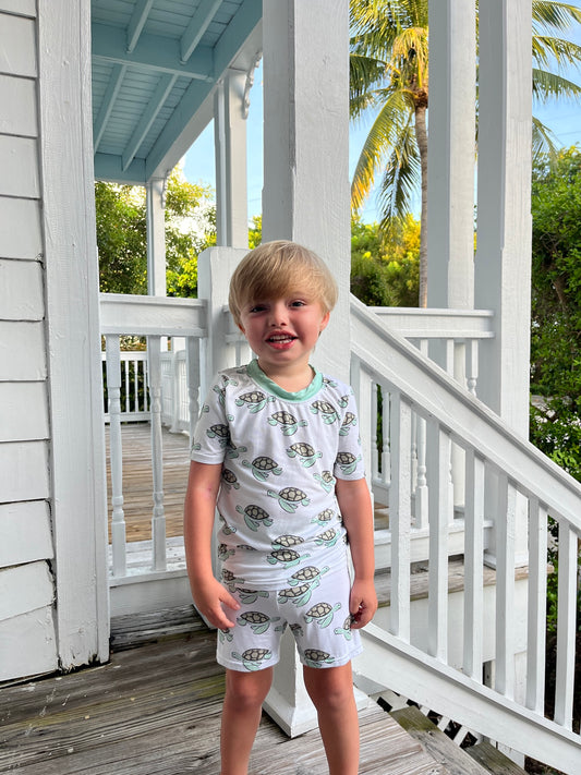 Turtle Two Piece Bamboo Pajamas