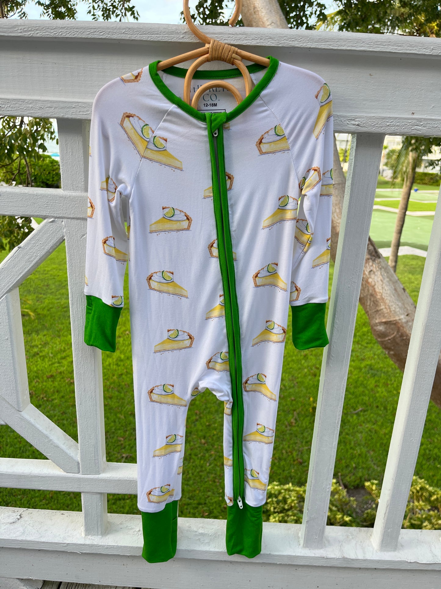 Key Lime Pie Zipper Baby Romper