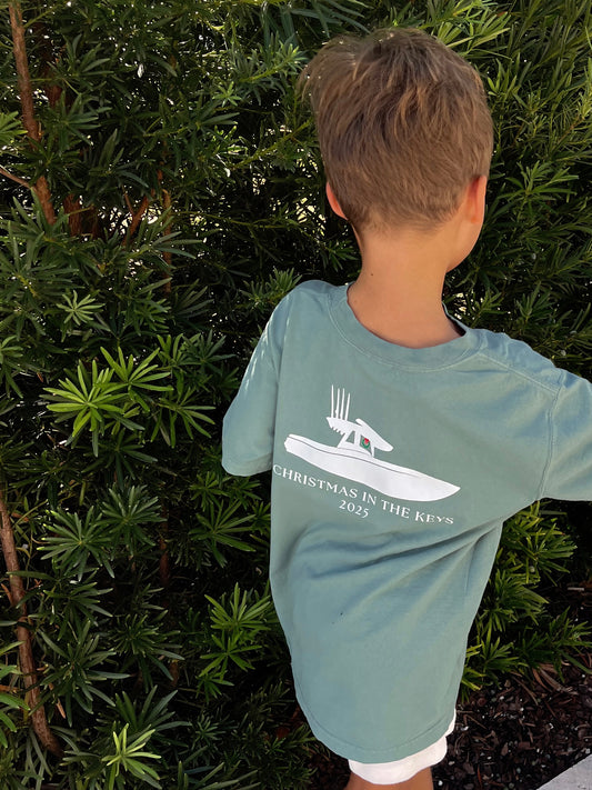Youth Christmas Wreath Boat Short Sleeve Tee