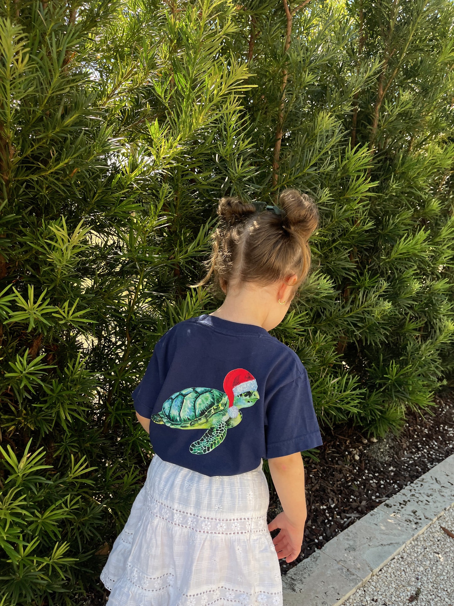 Kids Sea Turtle Santa Hat Tee